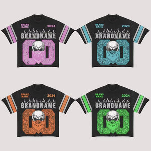 Camiseta de Manga Corta Negra para Hombre, Marca 2026, con Diseño de Calavera, Ribete en Contraste, Estilo Urbano, Corte Regular, Cuello Redondo - Product Image 1