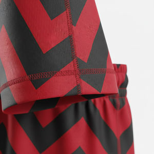 Ensemble de maillots de football personnalisés en sublimation rouge et noir à chevrons, respirant, pour équipes, vente en gros, 100 % polyester - Product Image 5