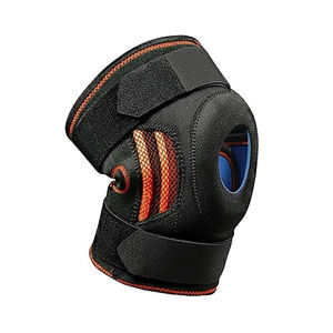 Genouillère en néoprène avec stabilisateurs à ressort hélicoïdal, support de genou à rotule ouverte, garniture bleue - Product Image 2