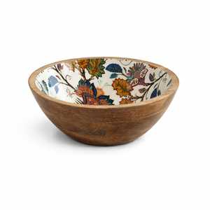 Tazón de Madera Indio Tradicional de Lujo con Decoración Meenakari, Hecho a Mano, Esmalte Amarillo, para Mesa de Comedor - Product Image 4