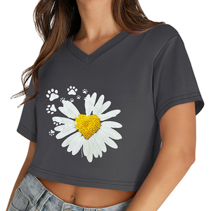 เสื้อยืดครอปผู้หญิงประสิทธิภาพสูง ผ้าป้องกันรังสียูวี เสื้อกีฬากลางแจ้ง แขนสั้น ระบายอากาศได้ดี เหมาะสำหรับการเดินป่าและเล่นเทนนิส - Product Image 6