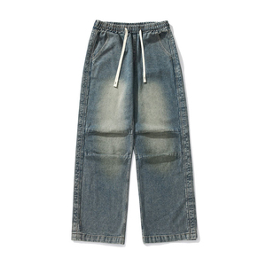 Jeans de diseñador para hombre, estilo streetwear, corte recto, fabricante de jeans para hombre, jeans con bordados. - Product Image 2