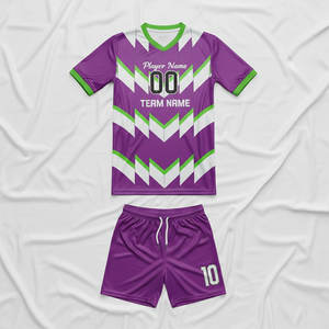 Uniformes de Fútbol para Adultos Importados, Conjuntos de Camisetas Teñidas con Rayas, 100% Poliéster, Manga Corta, Nombre del Equipo Personalizado - Product Image 6