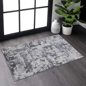Collezione PAYAS Tappeto Zerbino 2x3 Grigio/Denim/Design Astratto Elegante - Product Image 1