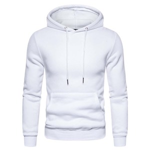 Sudadera con Capucha Blanca para Hombre, Corte Holgado, 100% Algodón, Informal, con Bolsillo, Forro Polar Ligero, Unisex, Color Claro - Product Image 1