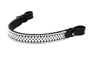 Bride d'équitation anglaise en cuir de qualité supérieure avec frontale en cristal de luxe et strass, taille, couleur et logo personnalisables pour l'équitation - Product Image 3