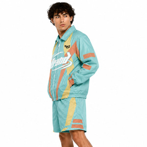 Vintage Style Custom Embroidery Patch logo Shorts Tracksuit Windbreaker Lightweight Nylon Patchwork Summer Track Suit Hoodies - Product Image 3