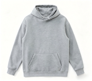 Unisex Solid <b>Grey</b> Pullover Hoodie Casual Long Sleeve <b>Sweatshirt</b> With Kangaroo Pocket - Product Image 2