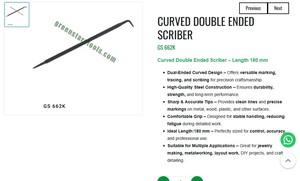 Scriber à double extrémité incurvé 180 mm, outil de marquage de précision, outil manuel en acier pour la fabrication de bijoux |   Numéro d'article GS-662K - Product Image 3