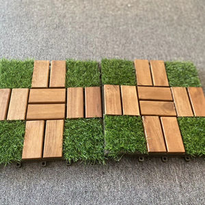 Dalles de terrasse en bois d'acacia pour extérieur, dalles emboîtables, revêtement de sol imperméable - Product Image 1