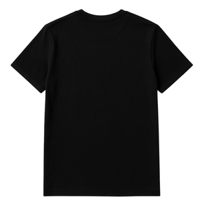 เสื้อยืดคอกลมแขนสั้นสีดำสำหรับผู้ชาย ทรงปกติ ผ้าเจอร์ซีย์ถัก สีพื้น ดีไซน์เรียบง่าย - Product Image 5