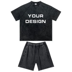 Ensemble de vêtements pour hommes avec logo personnalisé, short et t-shirt en deux pièces pour l'été, ensemble de survêtement 2 pièces - Product Image 5