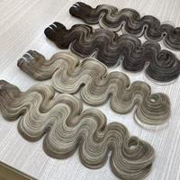 Extensions de Cheveux Blondes et Brunes, Cheveux Humains Russes Remy 100%, Ondulés, Double Trame Faite à la Machine, Vente en Gros, Cabello Humano