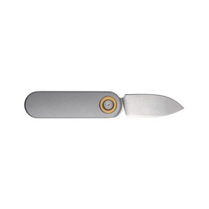 Cuchillos Plegables Pequeños con Mango Redondo Plateado, Hoja de Acero Satinado con Punta en Forma de Gota y Pivote Dorado para Uso Diario y Tareas Utilitarias - Product Image 5