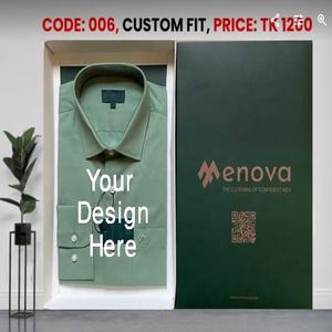 OMG Chemise à manches longues 100% coton style bureau décontracté pour hommes, anti-rides, logo personnalisé, respirant, grande taille, bas d'automne - Product Image 1