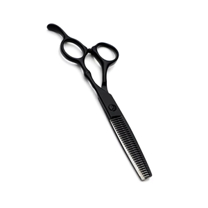 Juego de Tijeras de Peluquería Reutilizables Negras para Múltiples Usos, Hoja Afilada de Acero Inoxidable, 30 Dientes, para Diestros, Mango Largo - Product Image 4