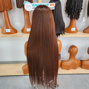 วิกผมแท้เวียดนามสีน้ำตาลตรงธรรมชาติ 30 นิ้ว 100%  แบบ Double Drawn  ความยาวมาก  พร้อมเชือกผูกผมด้านหน้าแบบใสขนาดเล็ก - Product Image 4