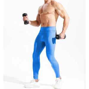Pantalones Deportivos Térmicos de Compresión para Hombre, de Poliéster, Cintura Elástica, Secado Rápido, para Gimnasio y Fitness, Precio de Fábrica OEM ODM - Product Image 4