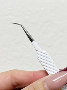 Pinzas Profesionales de Acero Inoxidable Antiestáticas en Rosa y Blanco para Extensión de Pestañas, Pinzas Rectas para Maquillaje - Product Image 5