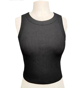 Casual Plus Size Sleeveless Cotton Cami Tank <b>Top</b> Fitness Summer Ribbed Crop Print Embroidery Lace Women's Quick Dry - Product Image 1