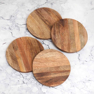 Wholesale Custom Walnut Wood Cup Mat Coasters 300mm Diameter Made in India by MN EXPORTS for Drinks - Product Image 4