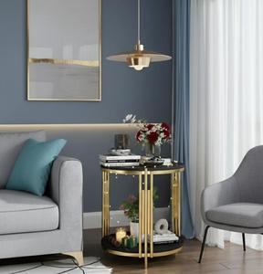 Modern Gold Frame Console <b>Table</b> <b>With</b> Tempered Glass Top And <b>Storage</b> Shelf For Living Room Furniture - Product Image 1