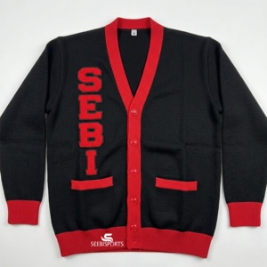 Wholesale Custom 100% Acrylic Fraternity Cardigan Embroidery Patches Greek Life Varsity School Sweater College High-Quality - Product Image 2