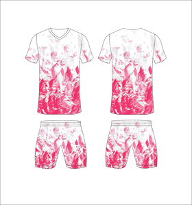 Custom Sublimated Floral Soccer Jersey Set V-Neck Short Sleeve Moisture Wicking <b>Men's</b> Adult All Seasons Polyester Sportwear - Product Image 5