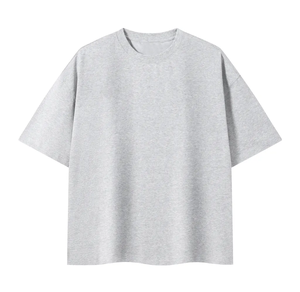 Oversized Men's 100% Cotton T-<b>Shirt</b> Plain Solid Color O-Neck Short Sleeve Casual Plus Size Jersey Knitted Tee - Product Image 1