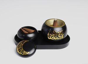Ramadan gift eid decor arabic style decor <b>incense</b> display <b>holder</b> luxury table decor resin craft decor marble look <b>incense</b> <b>holder</b> - Product Image 3