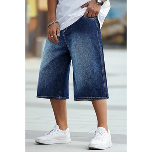 Pantalones Cortos de Mezclilla con Lavado Ácido Personalizados, Unisex, Estilo Urbano, Corte Holgado, Vintage, de Algodón, OEM - Product Image 2