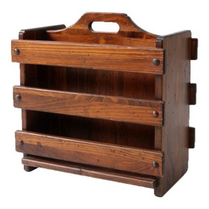 Porte-revues en bois recyclé rétro fait main |   Prix de gros - Product Image 4