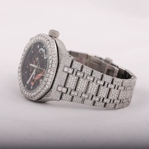 Nuevo Reloj de Lujo con Diamantes Moissanite VVS, Movimiento de Cuarzo de Alta Calidad, Acero Inoxidable, Estilo Clásico Hip Hop, Unisex, Fabricante Indio - Product Image 4