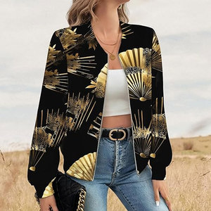<b>Womens</b> Sheep Skin Bomber <b>Jackets</b> Long Sleeve Lightweight Windbreaker Outwear Tops for Stylish Everyday Fashion - Product Image 3