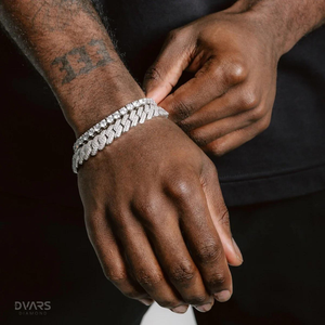 Bracelet Moissanite de Luxe à Double Rangée Maille Cubaine en Argent Sterling 925 Certifié Chaîne Miami Tendance Hip Hop Bijoux de Fête - Product Image 3