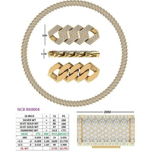 สร้อยคอแบบ Cuban Link สไตล์ฮิปฮอป ประดับเพชรทรงกลมแบบ Iced-Out Pave สำหรับผู้ชายสุดหรู  ทองคำแท้ 10K 14K 18K ราคาโรงงาน - Product Image 1