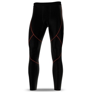 Leggings de Compresión Negros para Hombre, Cintura Alta, Sin Costuras, Elásticos en Cuatro Direcciones, con Costuras en Contraste, Pantalones de Yoga - Product Image 6