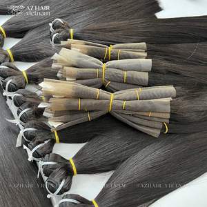 Precio al por mayor Bundles Bone Straight Remy 100% Extensiones humanas vírgenes vietnamitas Natural Black Colorful Options Machine Double - Product Image 3
