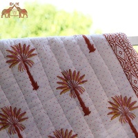 Premium Jaipuri Palm Tree Baby Quilt Couverture en coton artisanale pour enfants tout-petits et nouveau-nés