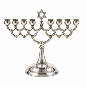 Ménorah Hanouka moderne en laiton martelé à 9 branches, porte-bougie en bronze antique, décoration de centre de table juive Hanouka, vente en gros - Product Image 3