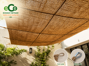 Voile d'ombrage en fibre de coco écologique |   Filet pare-soleil tissé à la main - Résistant aux intempéries - Auvent en fibre naturelle pour patio et pergola - Product Image 1