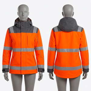 <b>men</b> and Women's Security <b>Jacket</b> Polyester Cotton Fabric Yellow Black Panel <b>Reflective</b> Safety Workwear Custom Embroidery - Product Image 4