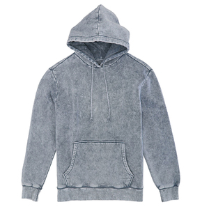 Nouveauté en promotion : Sweat à capuche délavé à l'acide pour homme, en coton noir, coupe classique, personnalisable - Product Image 3