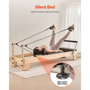 Machine de Pilates Reformer en bois à double résistance avec ressorts, équipement d'entraînement pour la maison et le studio - Product Image 4