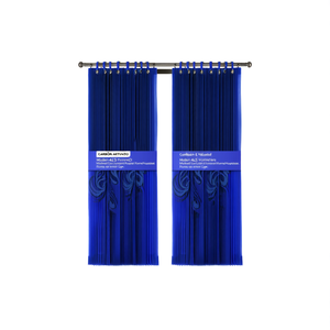 Cortina Moderna de Poliéster de 4x5 Pies con Panel Ondulado, Diseño Plisado y Bordado para Uso en Hogar, Hotel y Hospital - Product Image 1