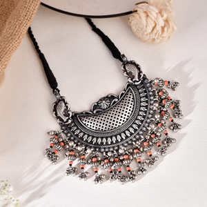 สร้อยคอแฟชั่นจี้ห้อยคอ meera jaipur madhu ดีไซน์หรูหราสีเงิน - Product Image 2