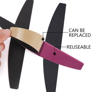 Kit professionnel de mini-limes à ongles double face avec logo personnalisé, en acier inoxydable, grain 80, pour manucure et pédicure - Product Image 6