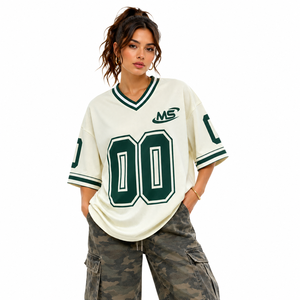 Custom Men's Printed Mesh American Football Jersey V-Neck Short Sleeve Breathable Four-Way Stretch Eco-Friendly Athletic - Product Image 1