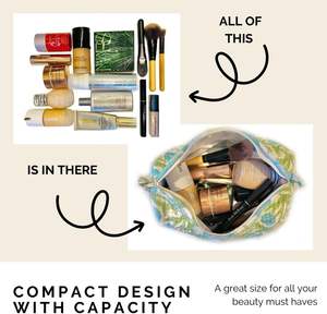 Custom Print Floral <b>Cosmetic</b> Organizer <b>Bags</b> Quilted Cotton Makeup <b>Travel</b> <b>Bag</b> for Women - Product Image 4