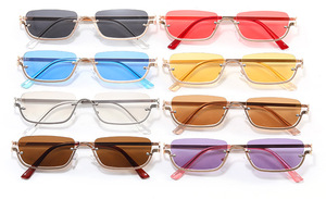 LMA 8060 Lmamba Luxury Brand Unisex Metal Small Square UV400 Fashion Custom Logo Rimless Personality <b>Sunglasses</b> 2025 China - Product Image 5